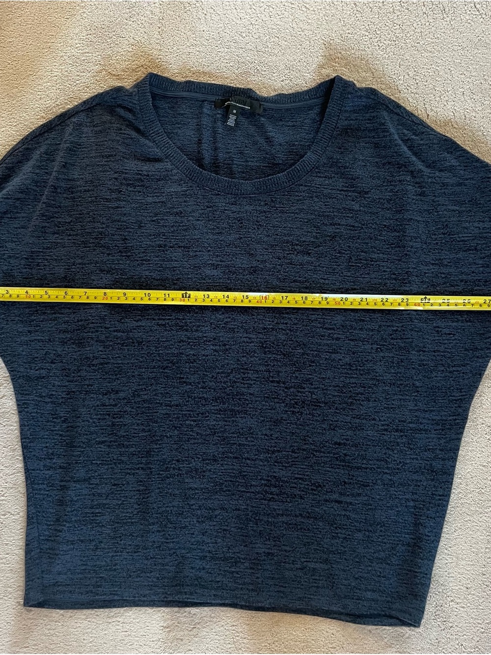 White House Black Market Navy Blue Black Heather Crewneck Pullover Sweater-M - Picture 9 of 10